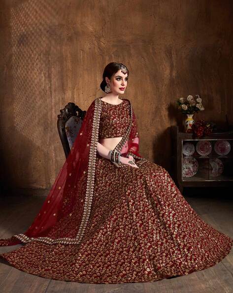 Cream Wedding Wear Designer Lehenga Choli Fabric
