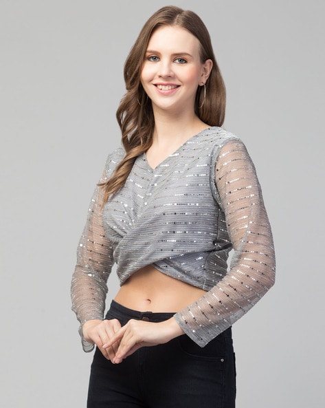 Glitter hot sale tops online