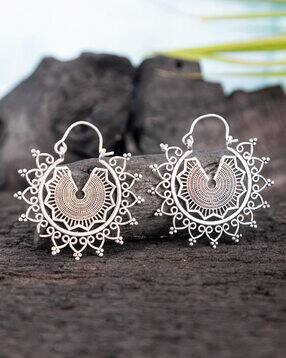 Silver-Plated Hoop Earrings-image-18