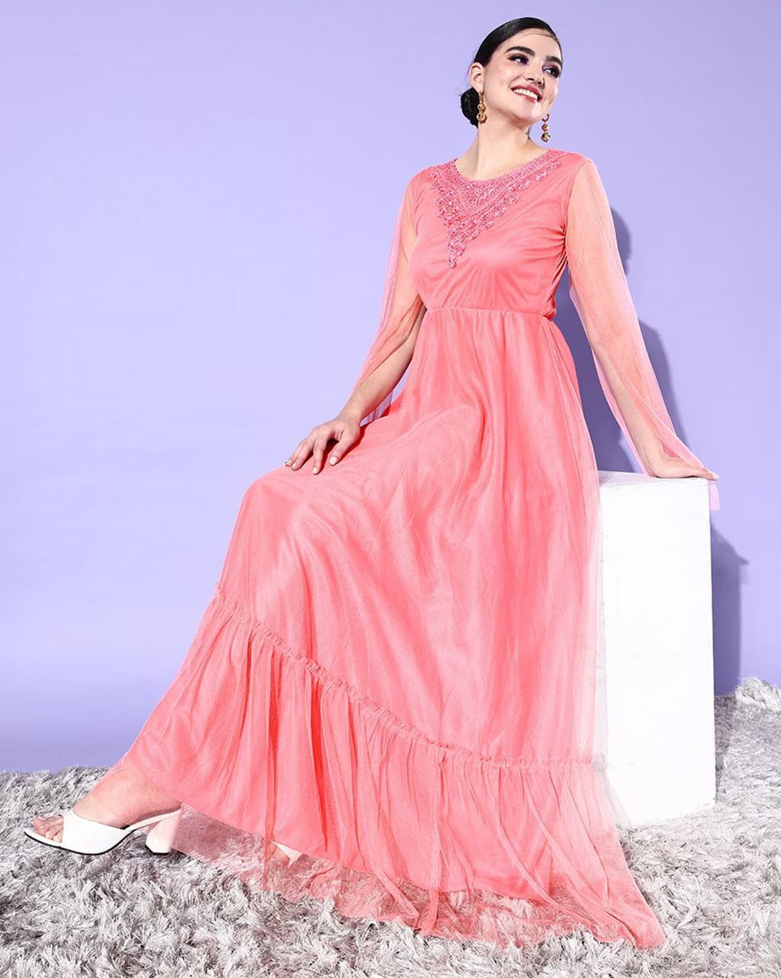 Buy Peach Dresses for Women by U & F Online