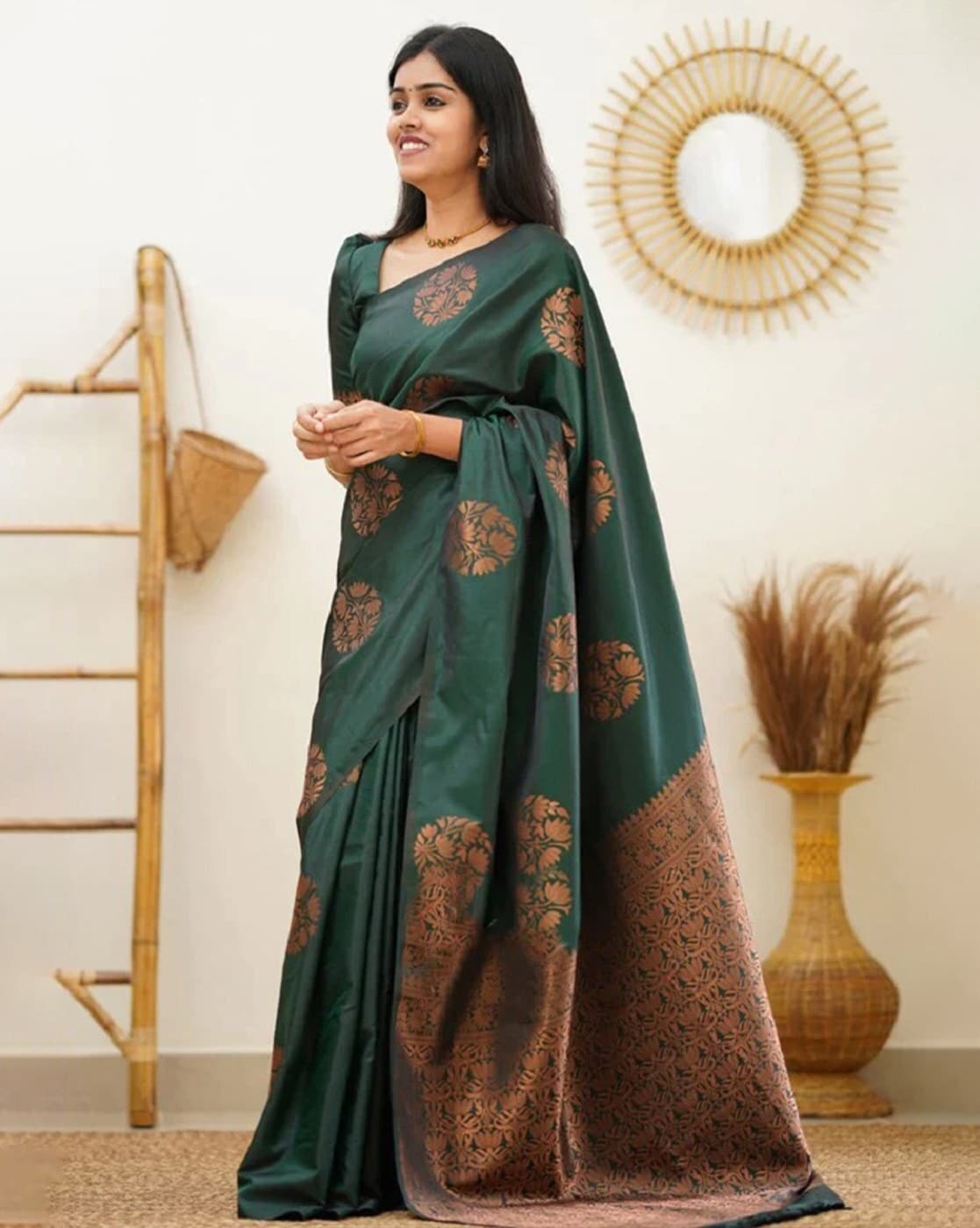 Buy Green Sarees for Women by ZIKARAA Online