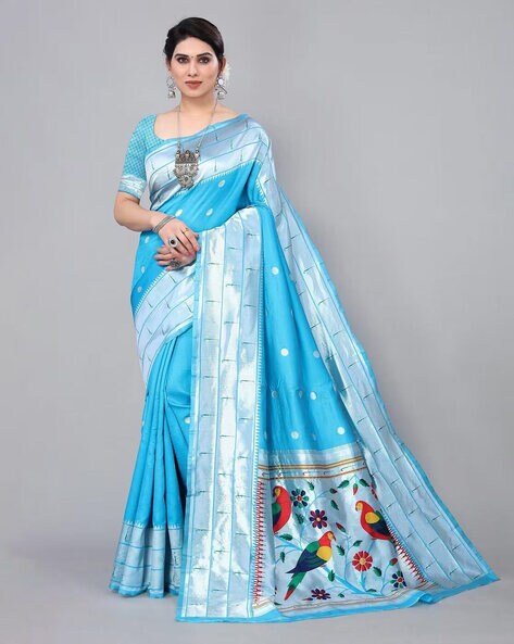 Buy Blue Sarees for Women by SATIKA RITI Online | Ajio.com