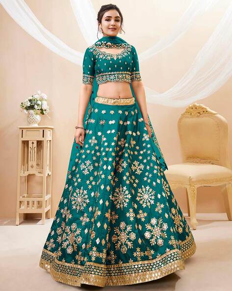 Bottle Green Lehenga Blouse - Pakistani Wedding Dress