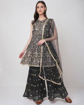 chhabra 555 Floral Embroidered Kalidar Kurta Set with Dupatta-picture-28
