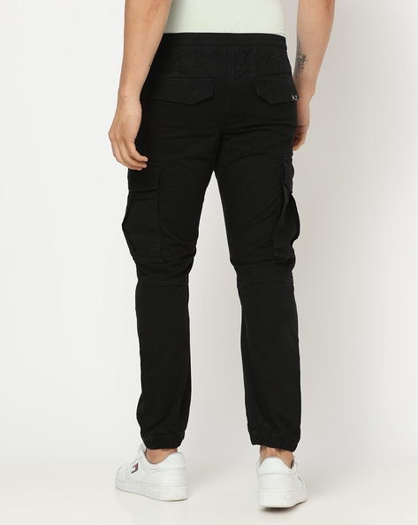 Miluxas Men's Slim-Fit Stretch Cargo Pant Clearance Black 6(L) 