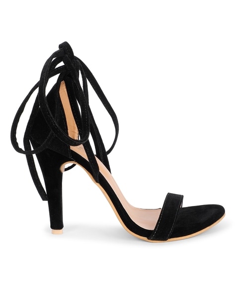 Open toe best sale black high heels