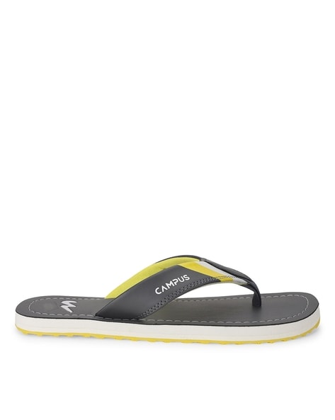 Grey and yellow online slippers