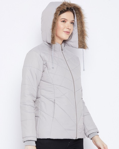 Windbreaker with fur on sale inside