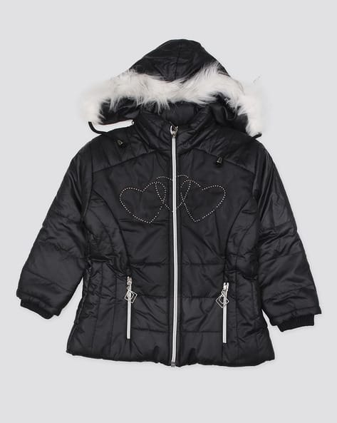 Puffer Jacket with Fur-Lined Hoodie