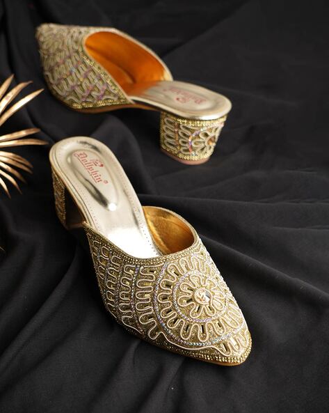 Buy Gold-Toned Heeled Shoes for Women by Steppings Online | Ajio.com