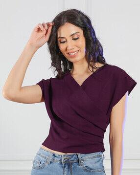 neudis V-Neck Blouson Top with Cap Sleeves-picture-23