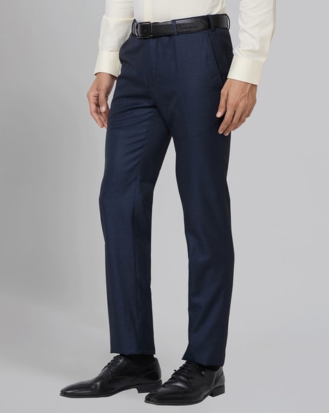 Buy Raymond Raymond Men Solid Slim Fit Flat Front Formal Trousers at Redfynd