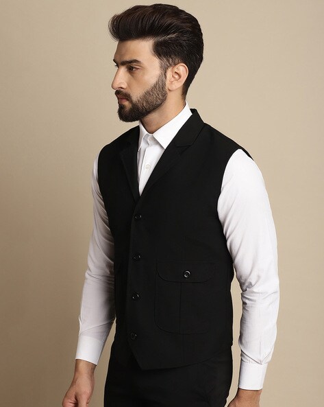 Notched shop lapel waistcoat