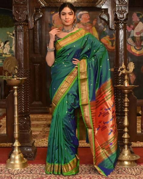 Deep Green Paithani Saree – Monamaar