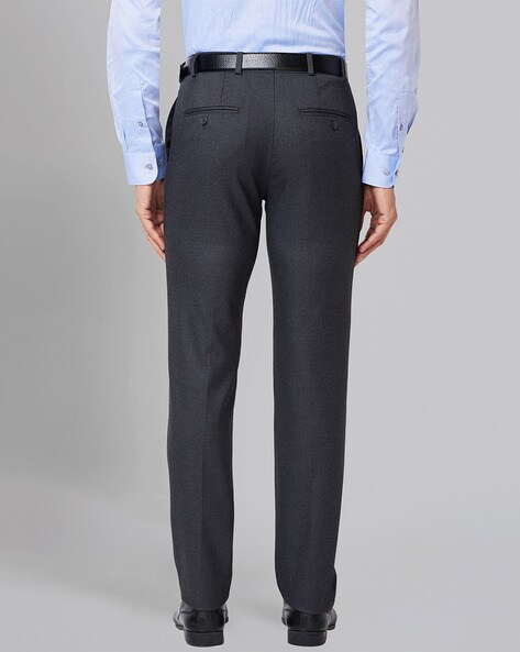 Buy Raymond Men Black Slim Fit Checks Polyester Blend Trouser, Raymond  Trouser online