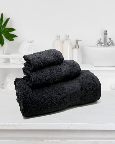 Buy Black Towels & Bath Robes for Home & Kitchen by TRIDENT Online