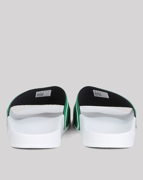 Green and best sale white adidas slides