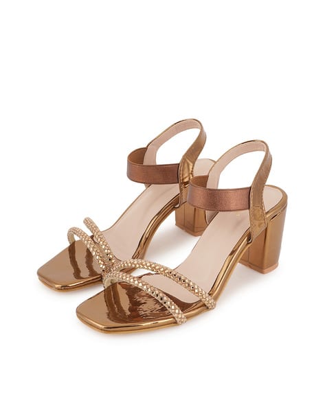 Embellished Open-Toe Heeled Sandals