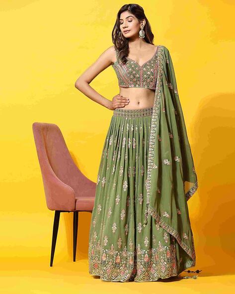 Embroidered Lehenga Choli Set with Dupatta