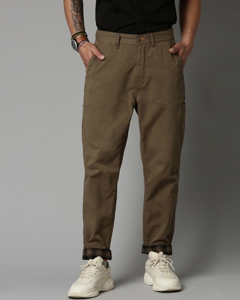 Buy Camel Trousers & Pants for Men by BREAKBOUNCE Online | Ajio.com