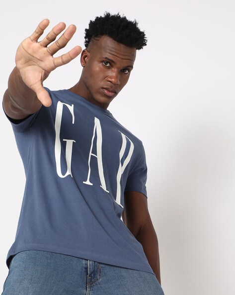 Regular Fit Brand Print Crew Neck T Shirt