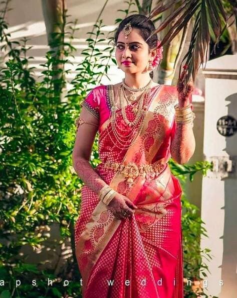 Red Kanjeevaram Saree for South Indian Bridal Wedding in 2023