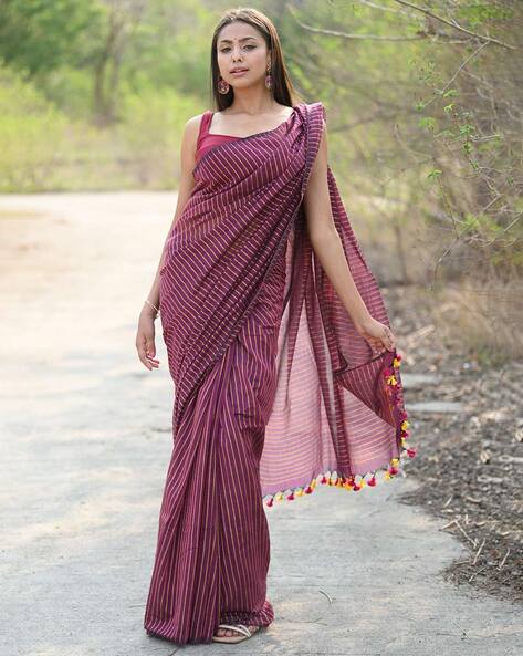 Buy Blue & Pink Sarees for Women by SATRANI Online | Ajio.com