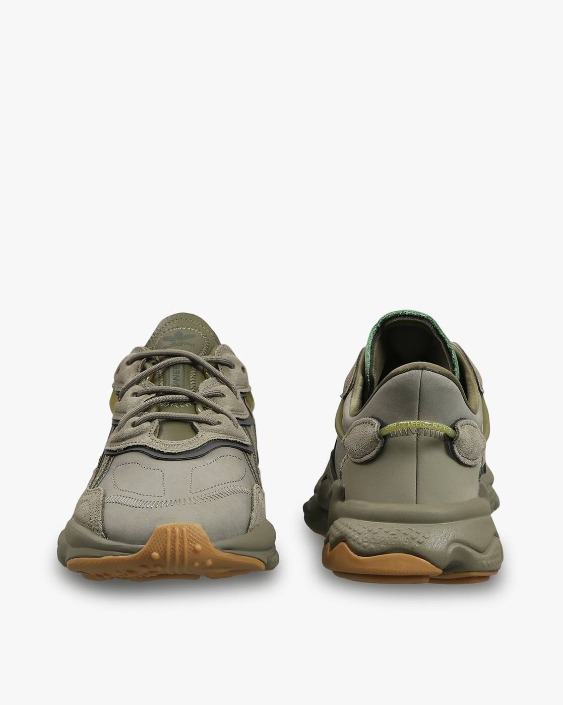 Buy Adidas Originals Men Ozweego Lace-Up Sneakers Green Color