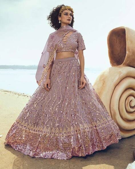 Buy Peach Lehenga Choli Sets for Women by FUSIONIC Online | Ajio.com