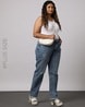 K5094 Lightly Washed High-Rise Mini Flared Jeans