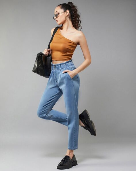 High waist sales stretchable jeans