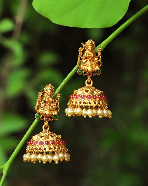 22K Gold Jhumkas(Buttalu) - Gold Dangle Earrings for Women - 235-GJH1046 in  32.800 Grams