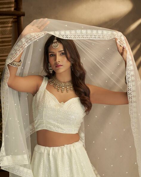 Buy White Lehenga Choli Sets for Women by Fashion Basket Online | Ajio.com