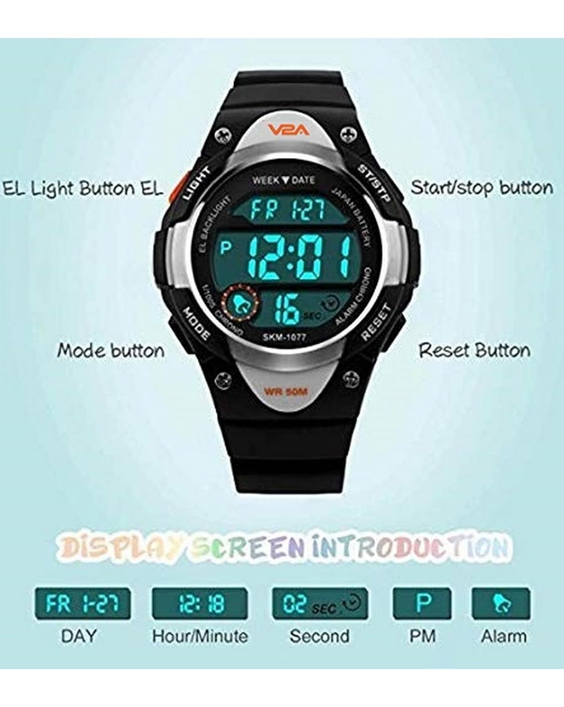 Buy V2A Digital 5ATM Waterproof Military Green Sports Watch for Men and  Boys Online at Best Prices in India - JioMart.