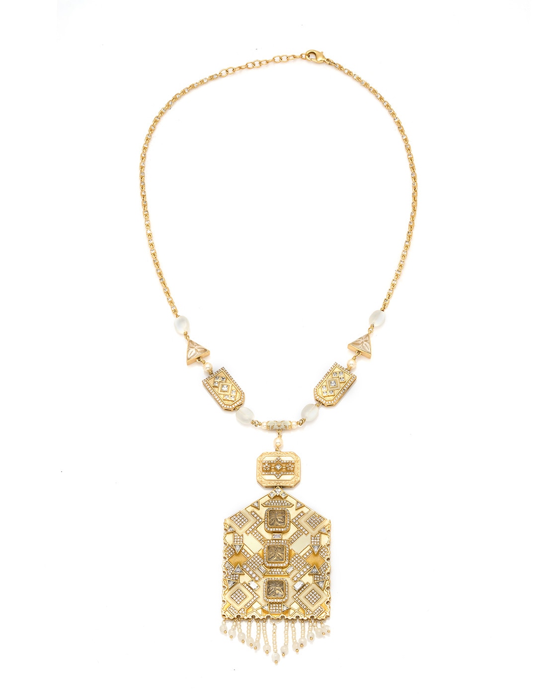 Buy Aulerth Rumeli Statement Necklace by JJV by JJ Valaya, Yellow Color  Women