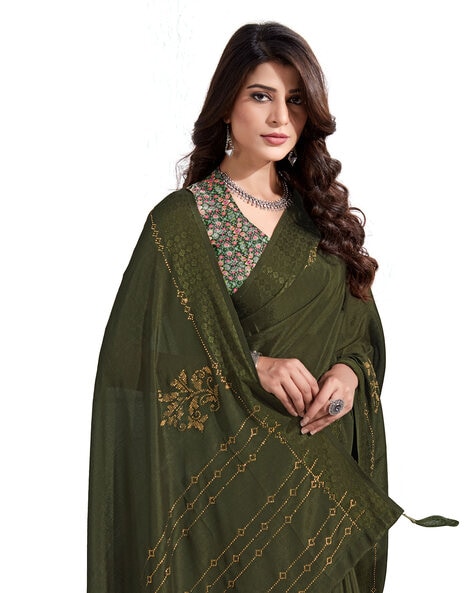 Swarovski Sarees - Buy Swarovski Work Sarees Online