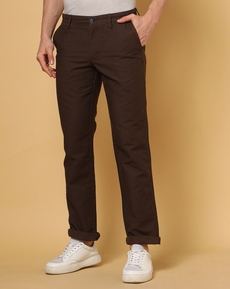 Buy Brown Trousers & Pants for Men by INDIAN TERRAIN Online