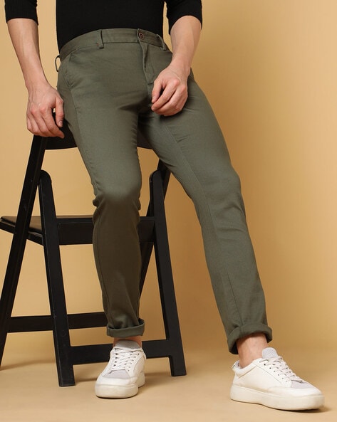 Slim Stretch Fit Trousers - Buy Slim Stretch Fit Trousers online in India