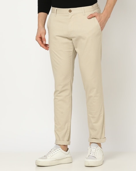 Buy Slim Fit Structured Flat-Front Trousers Online at Best Prices in India  - JioMart.