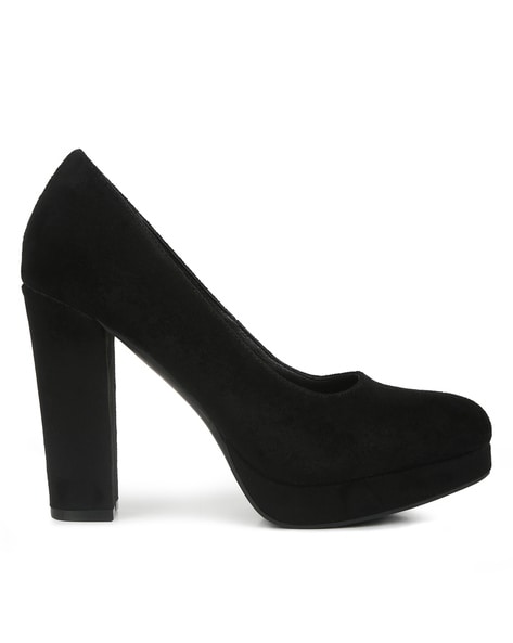 STACCATO - Official Site] Black Suede Mirror Heel Pumps