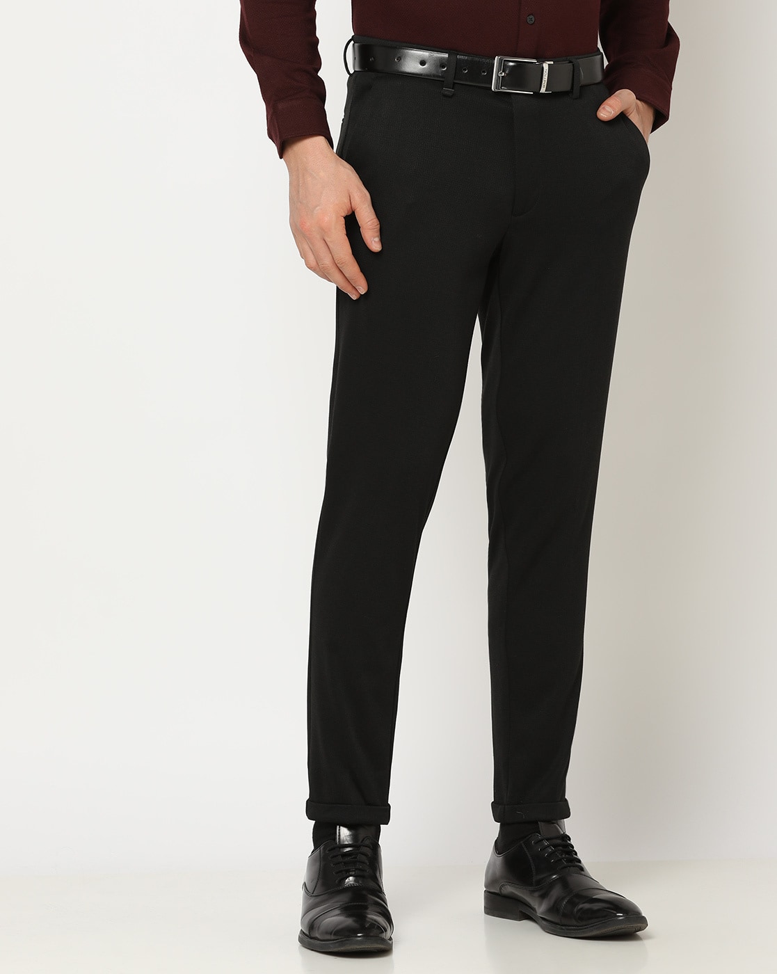 Cropped Business Pant for Men Slim Fit Ankle Length Flat Front Dress Pants  Expandable-Waist Suit Trousers (Black,29) : Amazon.ca: Clothing, Shoes &  Accessories