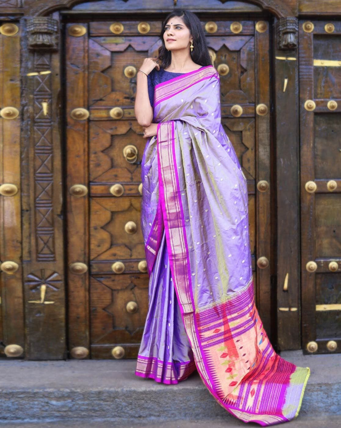 Buy Off White Sarees for Women by GLORYANCE Online | Ajio.com