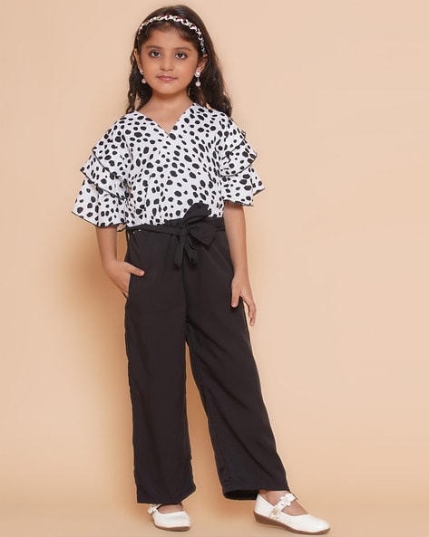 Black and white polka cheap dot dungarees