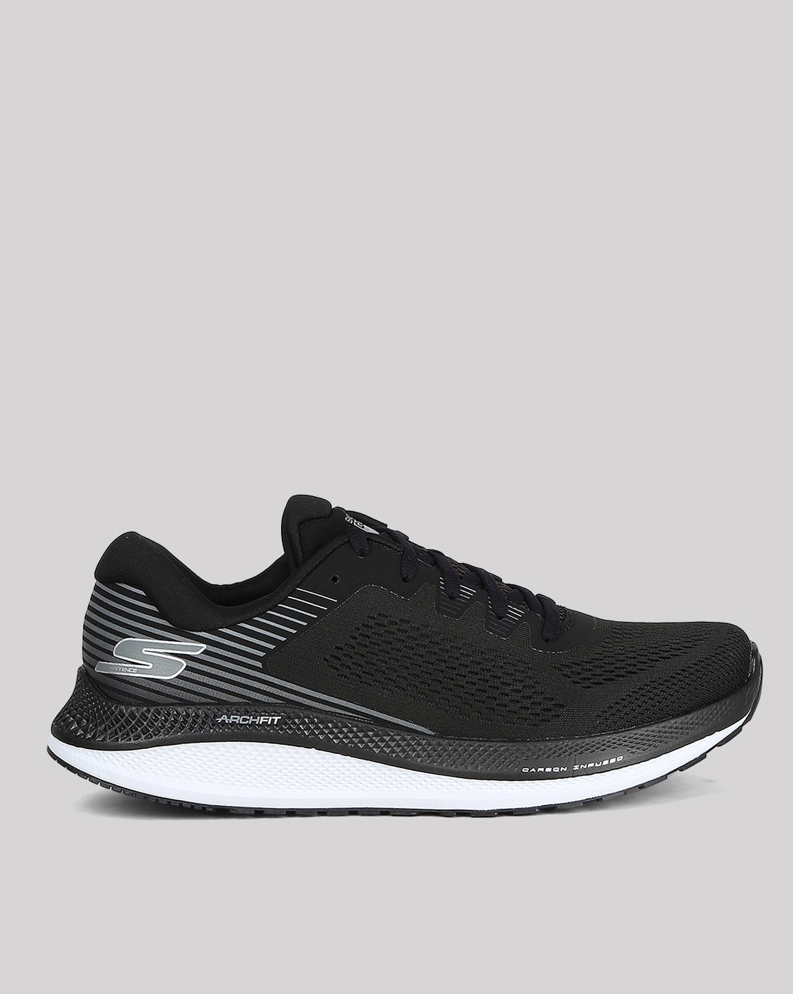 Buy SKECHERS Black Fabric Regular Lace Up Men's Sport Shoes | Shoppers Stop-saigonsouth.com.vn