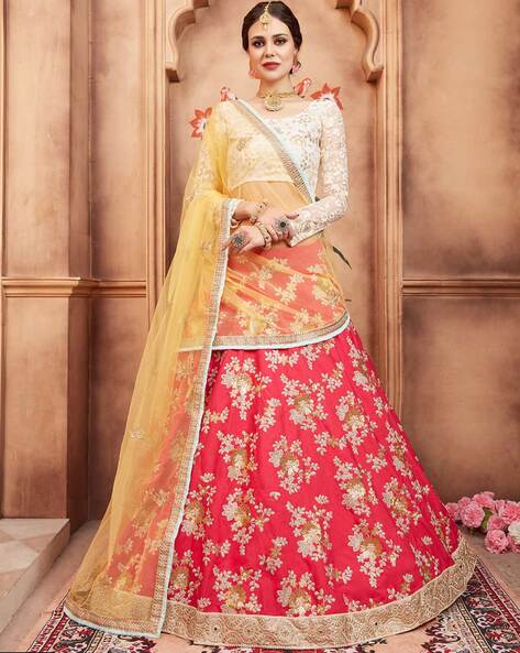 Buy the latest designer bridal Lehenga English rose pink-based