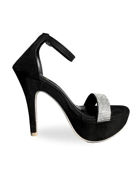 open toe black sparkly sandals heels