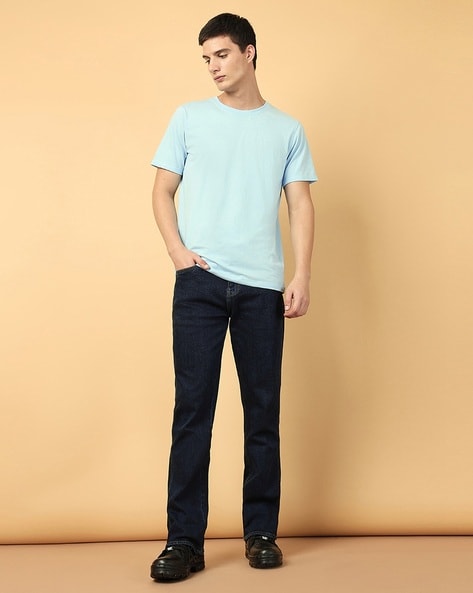 Wrangler LEON LOOSE FLARE - Flared Jeans - rinse/dark-blue denim
