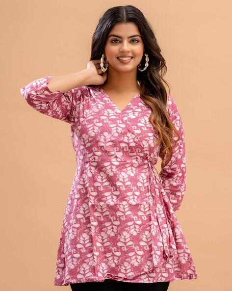 Buy Online Pink Cotton Festival Casual Kurti : 262347 -