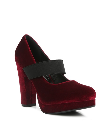 Buy Burgundy Heeled Sandals for Women by LONDON RAG Online Ajio