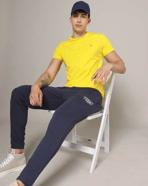 Buy Vivid Yellow Tshirts for Men by TOMMY HILFIGER Online | Ajio.com